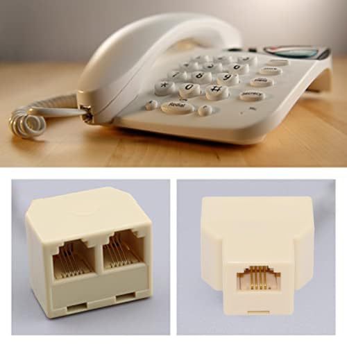 cablecc 4 Stück/Los 6P4C RJ11 RJ12 Telefon-Splitter-Adapter (1-in-2-out 1-zu-3 1-zu-4-Wege-Steckdose) ohne Kabel