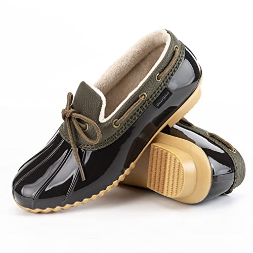 Gawbaw Flat Duck Shoes For Women - Slip On Waterproof Winter Ankle Rain Boots Short Garden Shoes #TOP2