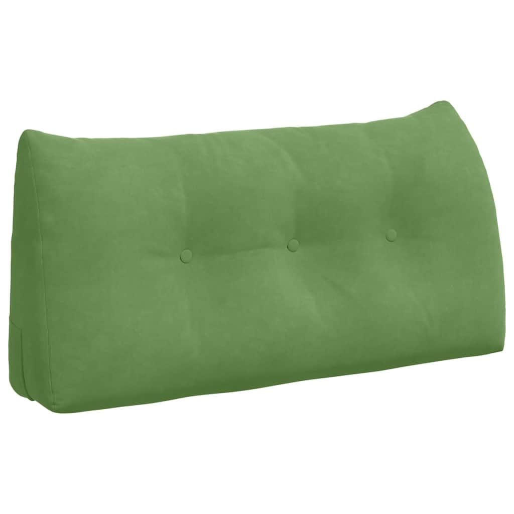 Rückenkissen 100 x 24 x 50 cm, Samt Lesekissen für Sofa und Bett, Hellgrün, Ergonomisches Stützkissen mit Seitentasche und waschbarem Bezug, Dekokissen für Wohnzimmer