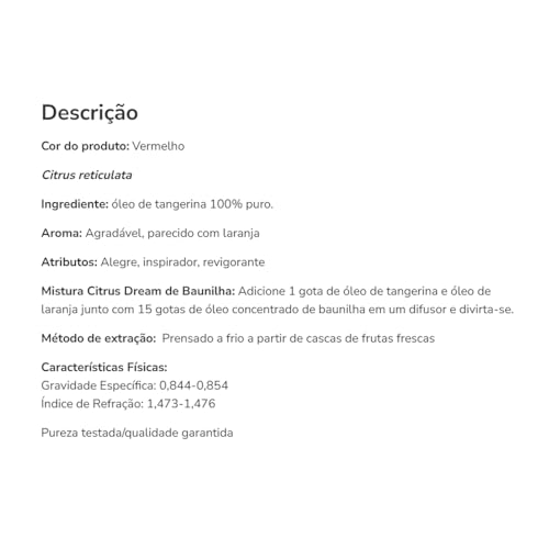 NOW Foods Óleo de Tangerina 30 ml Puro Importado