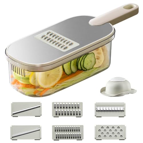 Rallador de verduras, mandolina ajustable, cortador de verduras, acero inoxidable, pepino, rodajas finas, rallador para verduras, rallador de verduras, rallador de cocina, rallador de cocina,