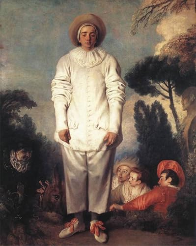 Toile Pierrot de Jean Antoine Watteau affiche portrait haut de gamme