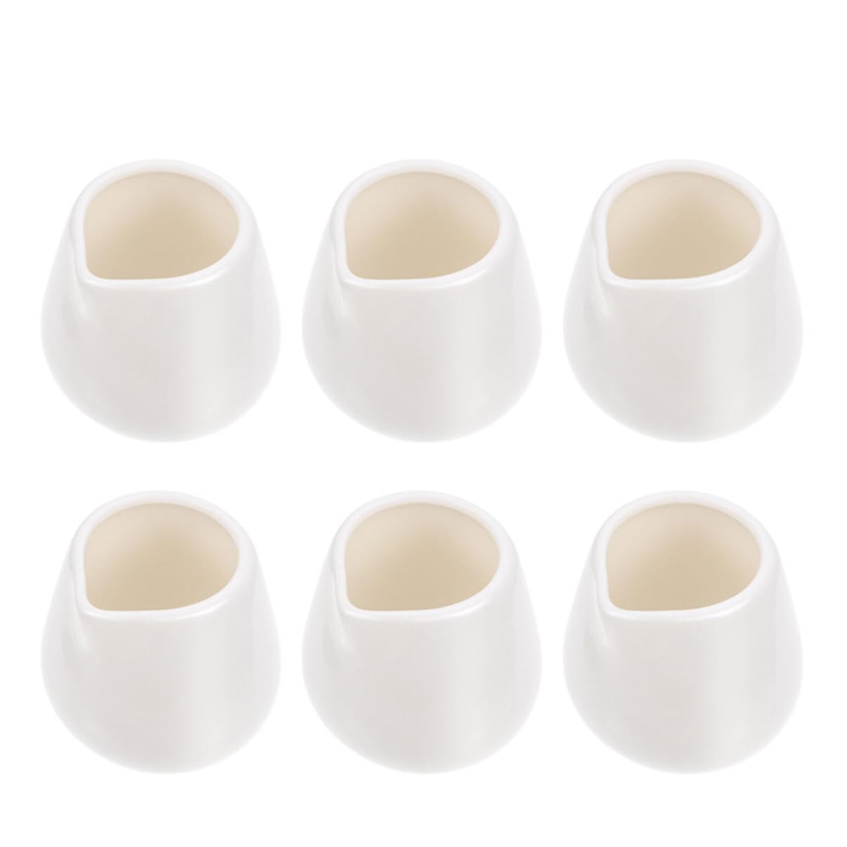 GRIRIW 6pcs Ceramic Milk Cup Small Container Coffee Creamers Coffe Creamer Sauce Accessory Ketchup Dispenser Powdered Creamer for Coffee Household Cream Pitcher Creamer Jug White Ceramics