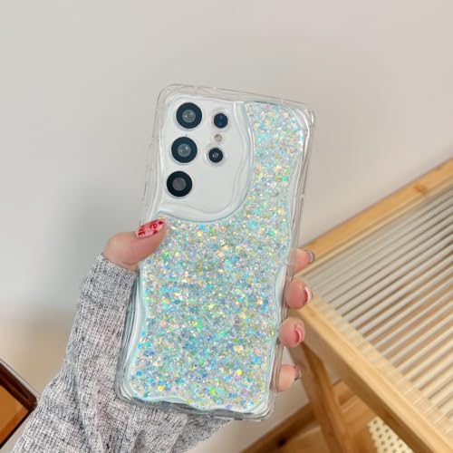 Coque Samsung S22 Plus lumineuse de luxe avec couverture paillettes bleu nuit