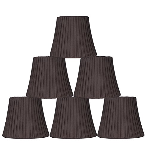 Urbanest Box Pleated Mini Chandelier Lamp Shade, Chocolate, 3x5x4.5