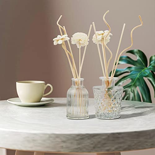 Mulgreat Reed Diffuser Set With Stick, Refillable Diffuser Bottles Set 2 Pack With Rattan Sticks And Sola Flowers & Reed Diffuser Sticks, Diy Diffuser Jars For Home Decor & Office Décor #TOP2