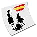 STICKER VINILO - QUIJOTE Y SANCHO CON BANDERA DE ESPAÑA - VINYL – PEGATINA - CORTE
