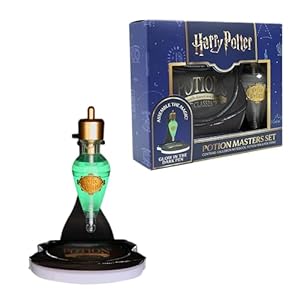 Blue Sky Studios Harry Potter Glow-in-the-Dark Potion Pen & Cauldron Notepad – Potion Master Set – Official Gift Set with Stand