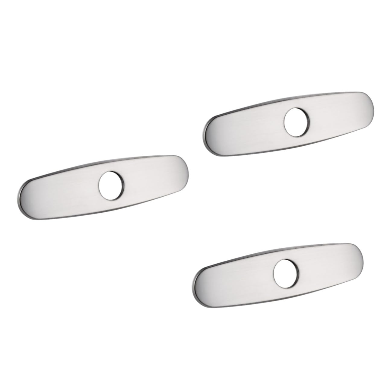 Plaque de pont de robinet inox mat : cache-trou évier 3 pièces pour cuisine