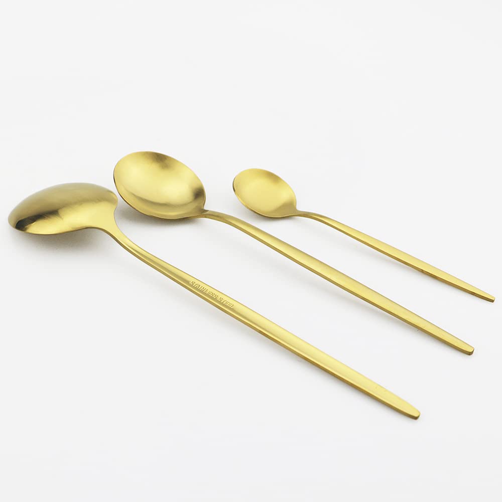 ensemble de couverts, Ensemble de couverts en argenterie, 36 pièces, ensemble acier inoxydable mat, vaisselle, fourchette à dessert, cuillère, d'argenterie, cuisine, argentées(36pcs Red Silver)