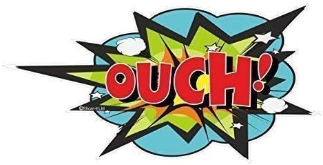 Comic Book OUCH !! Splat Bubble JDM Euro Style Vinyl Car Dent Sticker Decal 150x75mm approx.
