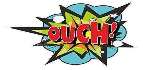 Sticar-it Ltd Comic Book OUCH !! Splat Bubble JDM Euro Style Vinyl Car Dent Sticker Decal 150x75mm approx.