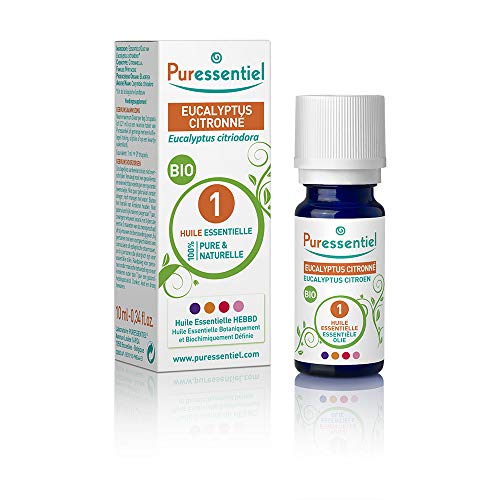 Puressentiel - Huile Essentielle Eucalyptus Citronné - Bio - 100% pure et naturelle - HEBBD - 10 ml