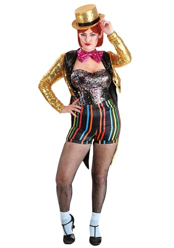 Rocky Horror Picture Show Columbia Costume | Womens Dazzling Groupie Outfit With Jacket Shorts and Accessories Medium