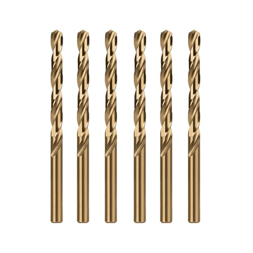 Misuyue M35 Foret Cobalt Metal 4.5mm, 6pcs HSS Forets Carbure Meche Metal Hélicoïdal Professional pour Inox Alliage Titane Cuivre Fer