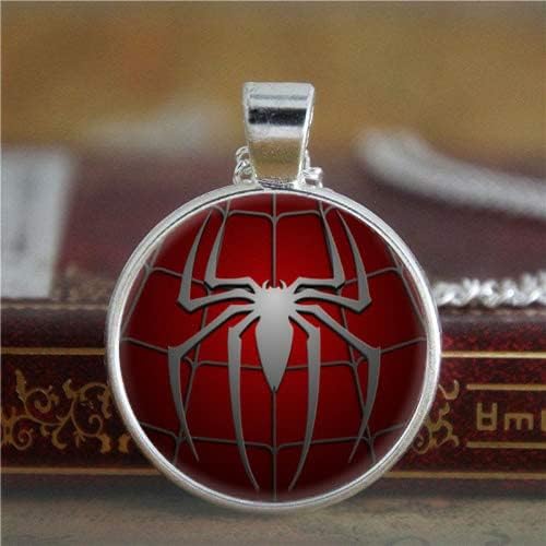 SIXDUTON Spiderman Collana Con Ciondolo, Decorativi Leggeri Inox Leggero Ciondolo, Regalo Per Ragazzi E Ragazze (Argento - Foto 2