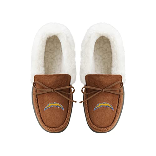 Image of FOCO Womens NFL Team Logo Tan Moccasin Slippers