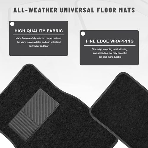 Sun Walker 4 PCS Car Floor Mats, Waterproof Anti-Slip Front & Rear Car Carpets with Driver Heel Pad, All Weather Floor Protective Pads Universal for SUVs Trucks Sedans Vans (Black) by Sun Walker - Used condition - Image 3
