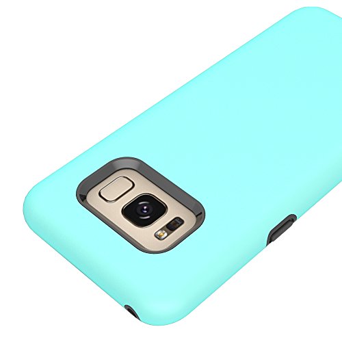 Galaxy S8 Plus Slim Case, HLCT Slim Fit Interior TPU Bumper and Hard PC Back Hybrid Dual-Layer Cover (Teal) - Thumbnail 4