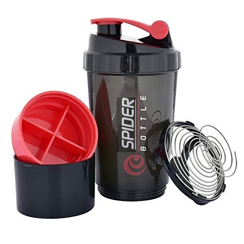DOVEAZ Spider Shaker | Spider Protein Shaker | Spider Shaker Bottle | Gym Shaker | Cyclone Shaker | Protein Shaker | Gym Protein Shaker | Gym Bottle | Bpa Free Shaker | Shaker 500ml (Red)