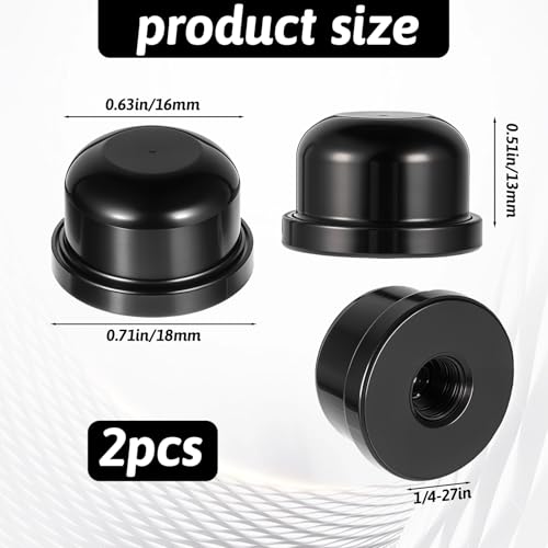 Image of 2 Pack 1 /2 Inch Tall Solid Lamp Finial Black Lamp Finials Caps Tapped 1 /4-27 Knob Lamp Accessories for Lamp Shade Holder Harp Tops
