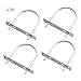 FOCMKEAS 4 Sets 304 Stainless Steel Round Bend U-Bolts 2.01