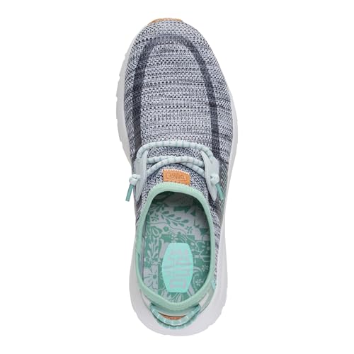 HEYDUDE Womens Sirocco Stretch Sox, Grey/Granite Green Size 9 | Lightweight Flexible Shoes for Effortless All Day Comfort - image 4