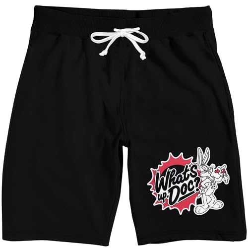 Looney Tunes Bugs Bunny What's up Doc Men's Black Sleep Pajama Shorts