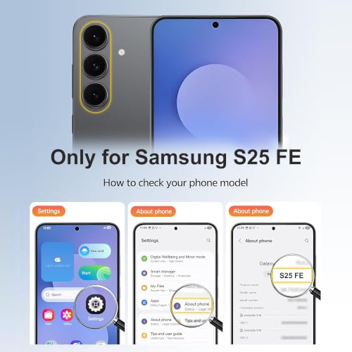 Image of AIBEX Back Cover for Samsung Galaxy S25 Fe| Slim Case with Wireless Charging Support | Anti-Scratch, Shockproof, Anti-Fingerprint & Lightweight Military-Grade Protective Cover - Black