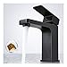 Produktbild EWQG-Pfanne Schwarz Waschbecken Wasserhahn Bad Armatur Warm-und Kaltwasserhahn Einhand Einhandmischer Waschtischarmaturen, Messing A-Armatur Bleifrei