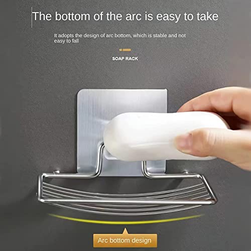 Image of Afrodite Soap Dish Holder, No Drilling, 304 Rustproof Stainless Steel Soap Dish for Shower, Bathroom, Tub and Kitchen Sink