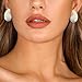 Gold Crystal Chunky Hoop Earrings for Women Sparkly Colours Rhinestone Waterdrop Teardrop Earrings Fashion Jewelry for Women (White Pearl)