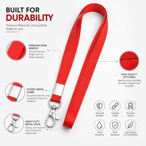 Image of 24mm or 1 inch thick Lanyards with Badge Clip