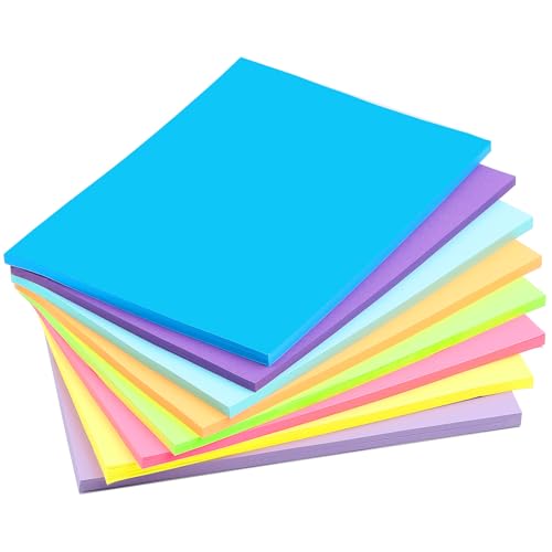 8 Farben Sticky Notes Groß 203 x 152 mm Notizzettel Selbstklebend 50 Blätter Pro Farbe/Block Haftnotizen Klebezettel Bunt für Schule Büro Zuhause