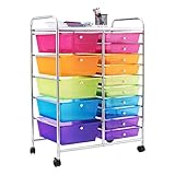 🐶Flexible Bewegung - Mit 4 Universalrädern ausgestattet lässt sich dieser Schubladenwagen leicht hin und her bewegen. 2 Räder mit Bremsen gewährleisten dass der Rollwagen stabil an den gewünschten Ort stehen kann.