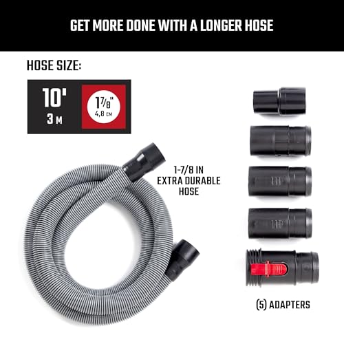 Craftsman CMXZVBE38804 1-7/8 in. x 10 ft. Wet Dry Vac Professional Hose Attachment Kit, Industrial-Grade Shop Vacuum Locking Hose, Fits Most Wet/Dry Vacuums with a 1-7/8 in. Diameter Hose by CRAFTSMAN - Image 2