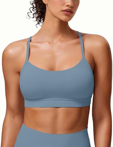 Image of MIRITY Padded Y-Back Sports Bra for Women - Racerback Low ImpactYoga Workout Top with Spaghetti Strap Pack of 3