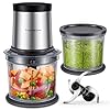 TWOMEOW Food Processor 4 Cup, Electric Food Chopper, 【Small but Powerful】Meat Grinder with 2 Bowls, 2 Speed & 4 Blades for Vegetable, Meat, Nuts, Functions for Chopping, Dicing, Mixing and Puree