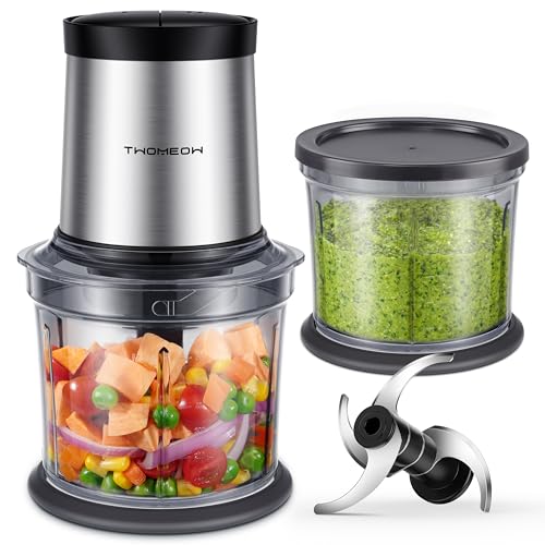 Comparison: Best Electric Nut Chopper 11 TWOMEOW Food Processor 4 Cup, Electric Food Chopper, 【Small but Powerful】Meat Grinder with 2 Bowls, 2 Speed & 4 Blades for Vegetable, Meat, Nuts, Functions for Chopping, Dicing, Mixing and Puree