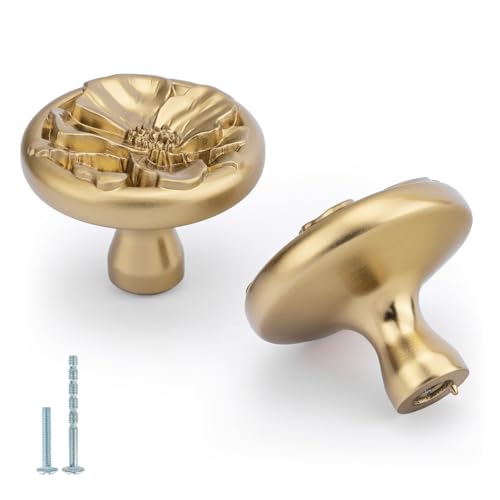 Rergy 8 Pack Cabinet Knobs for Drawer Dresser Closet, Flower