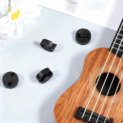 4 Pack Violin Mute Rubber Violin Practice Mute Round Style Mutes Silencer Viola Accessories Practice Silencer Violins for Vi olin and Small Viola Black - Thumbnail 4