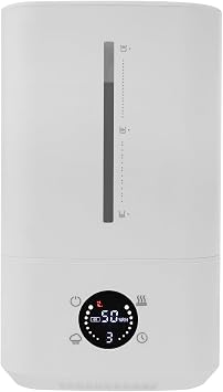 6L Warm and Cold Mist Humidifier for Bedroom, 280ml/h Ultrasonic Cool Mist Humidifier Large, 45-90% Humidity Control, 360 Nozzle, Low Noise 20-40dB, with Filter & Night Light for Home, Office, White