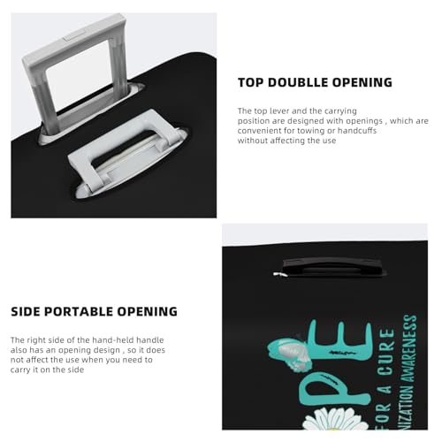 Travel Luggage Cover Hope For A Cure Immunization Awareness Flower Fashion Washable Baggage Suitcase Protector Fit For Luggage Small4