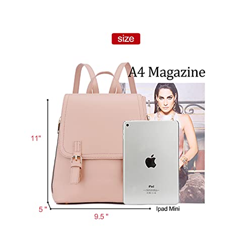 Kkxiu Stylish Small Backpack Bag For Women Synthetic Leather Mini Bookbag Purse With Multiple Pockets (A-Pink) #TOP5