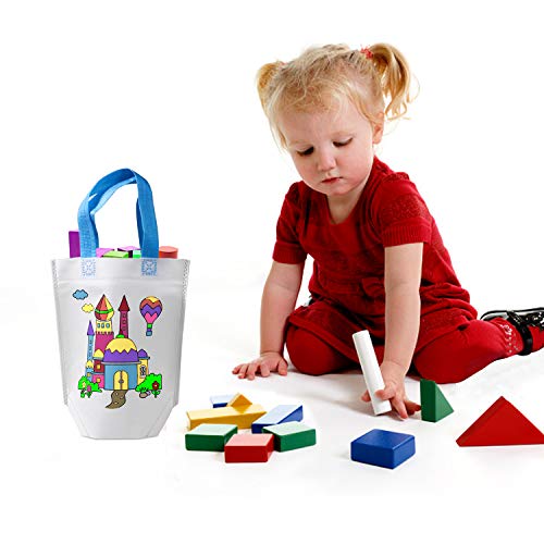 Yojoloin 12 Pcs Sacs à Main à Colorier & 24 Couleurs Stylo ,DIY Sac de Peinture des Enfants Doodle Sac Graffiti de Animal Idéal ,pour des Cadeaux de fête d'anniversaire, des écoles, des Arts, etc. - Image 8