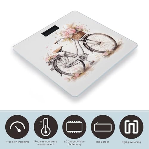 Báscula digital para baño con diseño Bicycle in The Rain miniatura 3