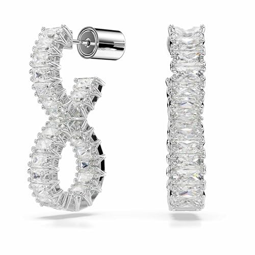 Pendientes de aro Swarovski Hyperbola 5684047 con baño de rodio brillante