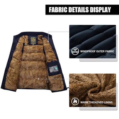 Image of Msmsse Men's Outerwear Vests Winter Quilted Padded Vest Gilet Stand Collar Warm Puffer Vest