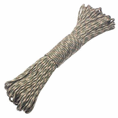 Gegeda Paracord 9 Core 550 Parachute Cord Camping Rope 100Ft (Army Green Camo, 100Feet) #TOP9