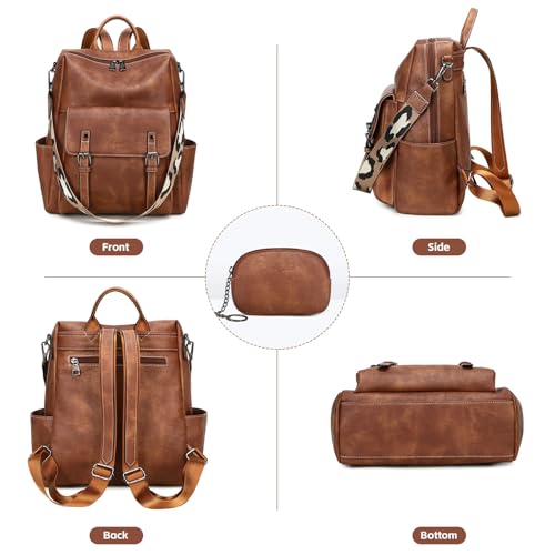 Image of AGLOD Backpack Purse for Women PU Leather Back Packs Designer Ladies Shoulder Bag Fashion Faux Work Travel Handbags